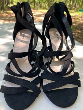 torrid Black Strappy Lace-Up High Heel Sandals